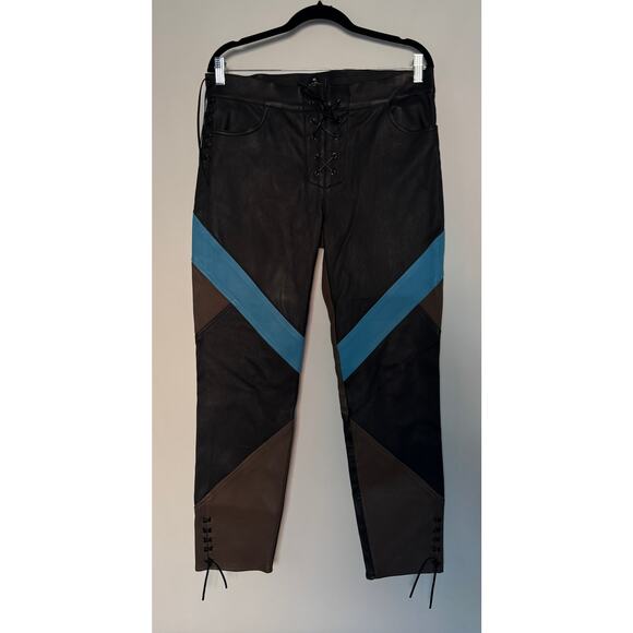 Etro NWT Women's Brown Leather Ankle Pants - Picture 1 of 9